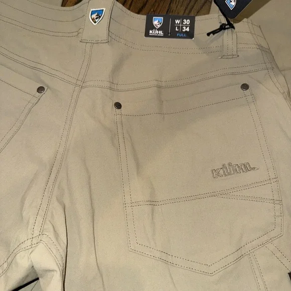 KUHL‎ Men's Revolvr Pants Tag 30/34 Vintage Patina Dye Fossil Khaki NWT Full
